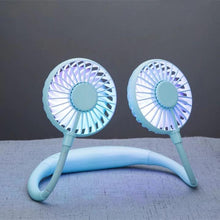 Load image into Gallery viewer, Portable Hanging Neck Sports Fan - Mini USB Portable Neckband With Rechargeable Battery Small Air Cooler Conditioner