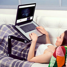 Load image into Gallery viewer, Aluminium Adjustable Ergonomic Standing Desk - Strong Built, Lightweight, Multi purpose: Breakfast Tray, Book, tablet, laptop holder